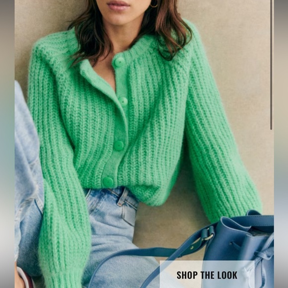 Sezane Sweaters - sezane emile cardigan bright green